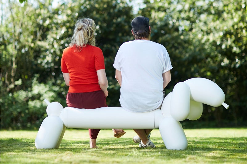 Fatboy Attackle Bench | Seats 2 adults | Sturdy & durable | Eye catching design | Easy to assemble, comes in 2 parts | indoor & outdoor | 100% recycled polyethylene (LDPE) | 195x55x77.5 cm - White - Image 2